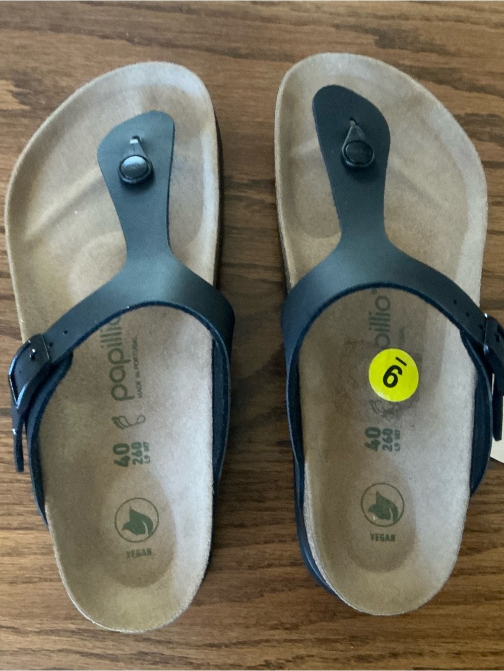 Papillio by Birkenstock Black Gizeh Sandals- size  40